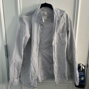 Frank & Eileen Pinstriped Button-Down, Blue and White